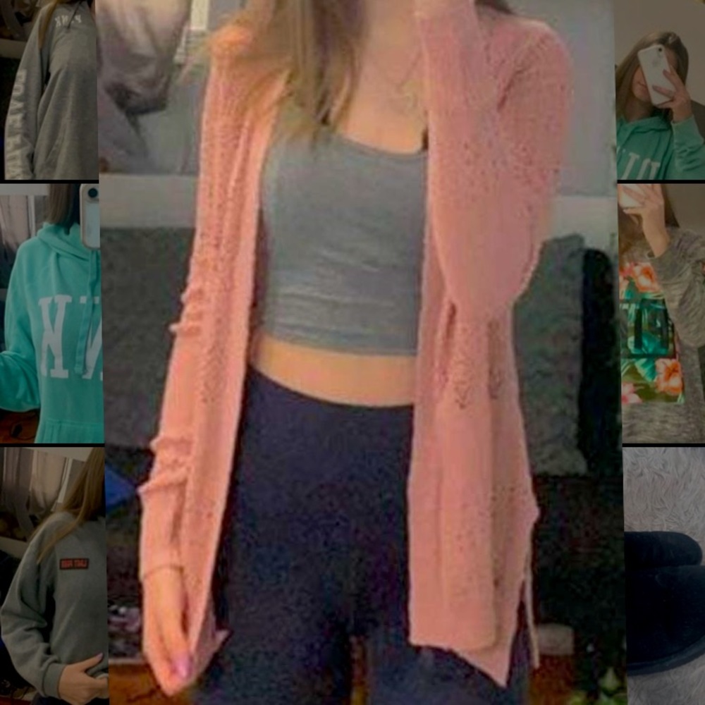 cute pink cardigan